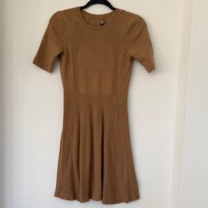 Elegant Brown Knit Dress